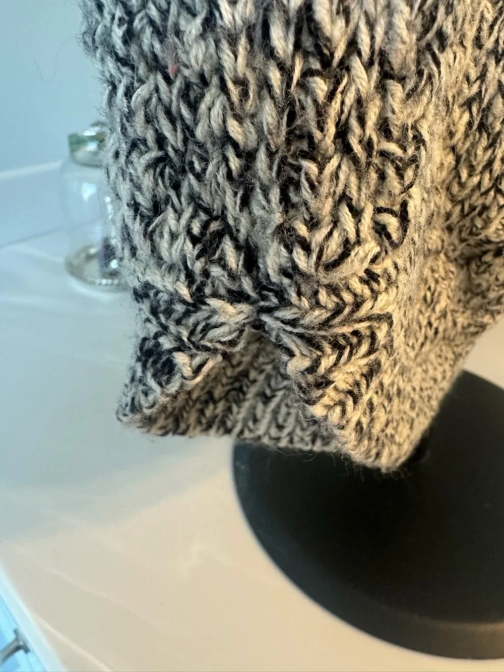 RD style cowl neck black white sweater USM